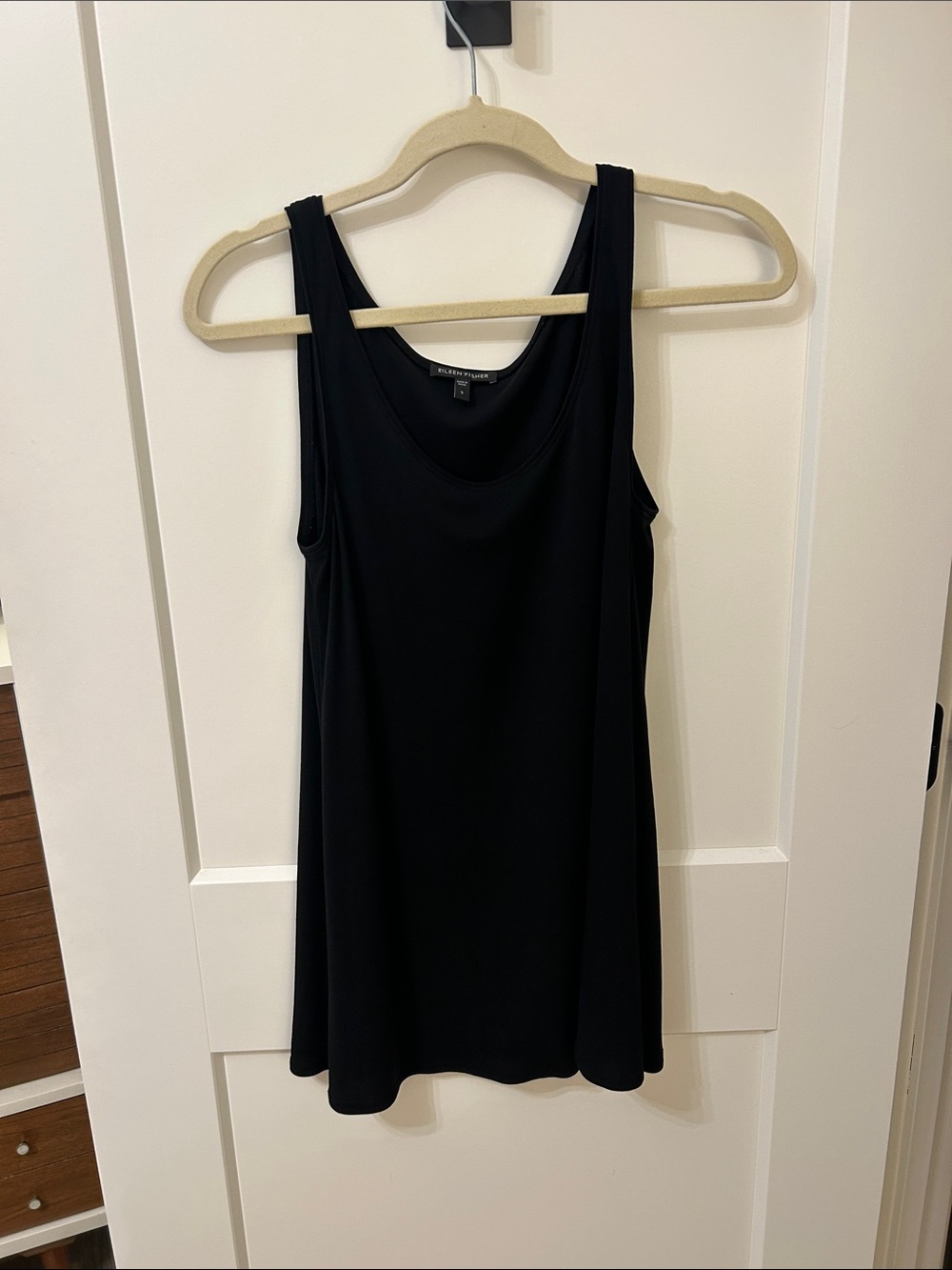 Eileen Fisher Black Long Silk Tank